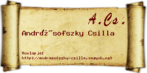 Andrásofszky Csilla névjegykártya